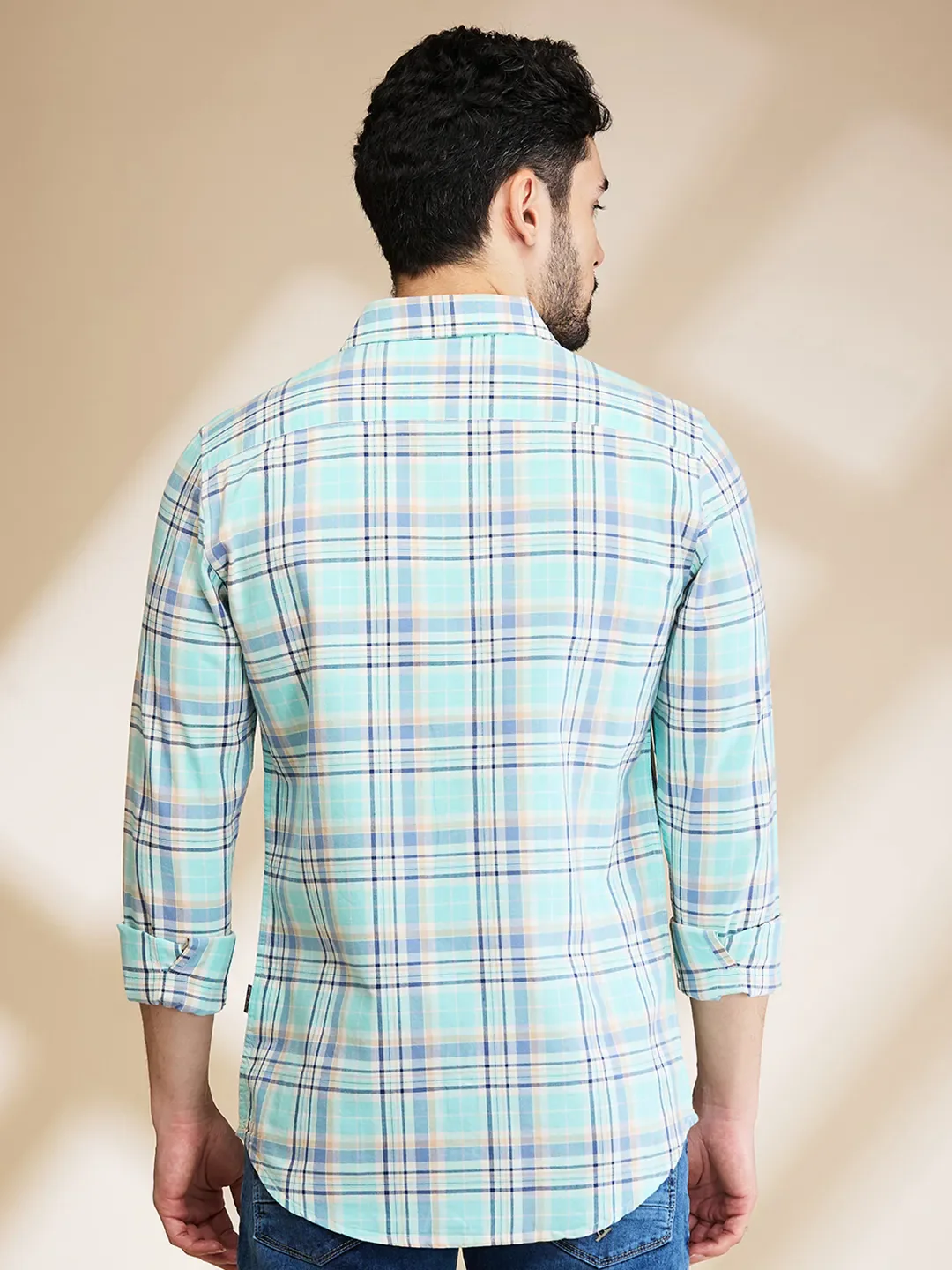 Aqua Slim Fit Regular Collar Men's Shirt by Being Human Clothing - Image 3