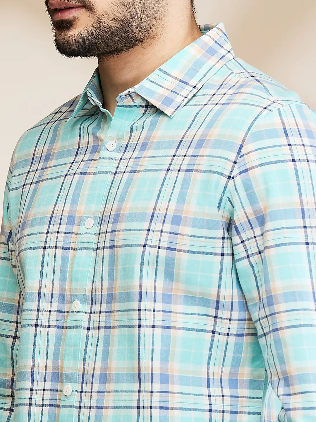 Aqua Slim Fit Regular Collar Men's Shirt by Being Human Clothing - Image 5