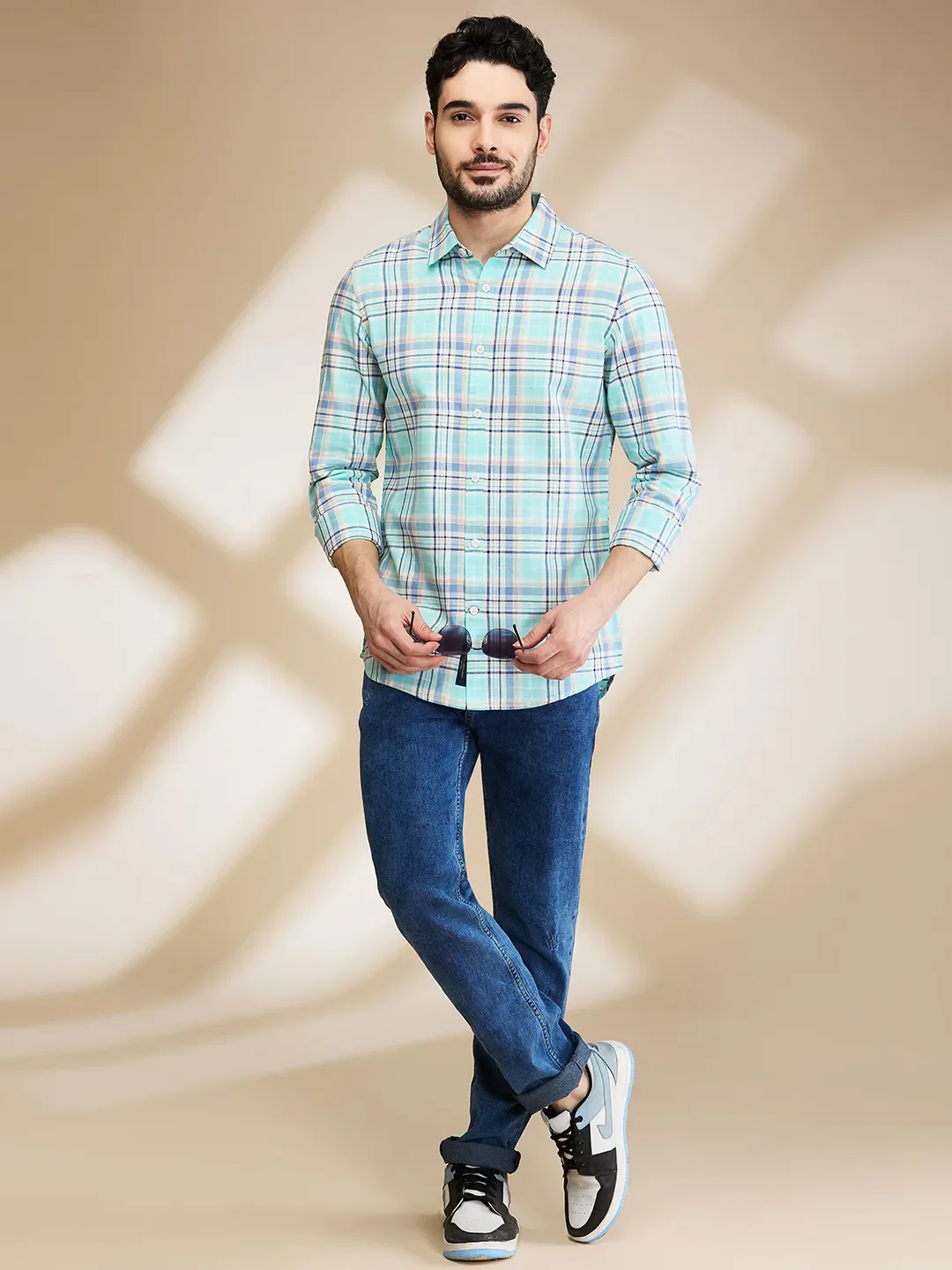 Aqua Slim Fit Regular Collar Men's Shirt by Being Human Clothing - Image 6
