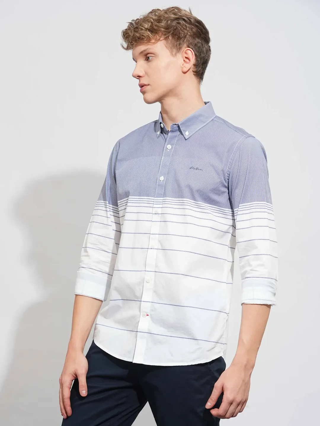 White Slim Fit Regular Collar Men's Shirt by Being Human Clothing - Image 2