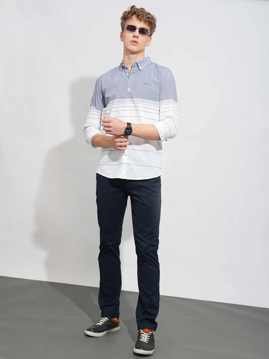 White Slim Fit Regular Collar Men's Shirt by Being Human Clothing - Image 4