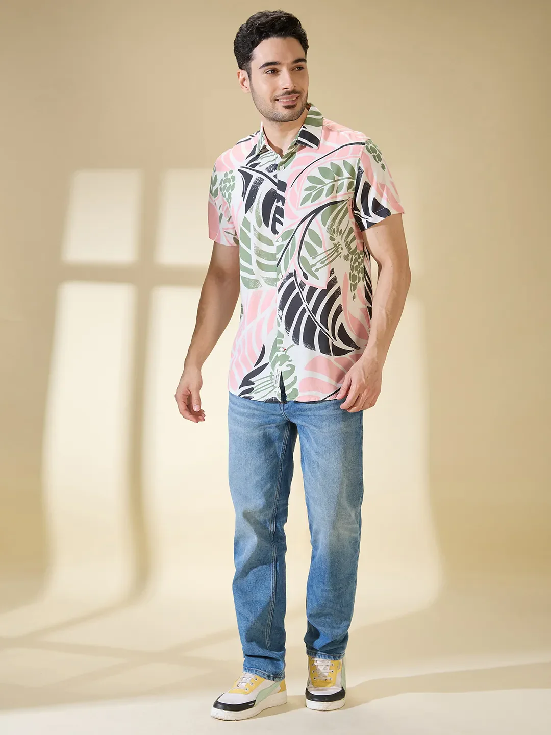 White Regular Fit Regular Collar Men's Shirt by Being Human Clothing - Image 2