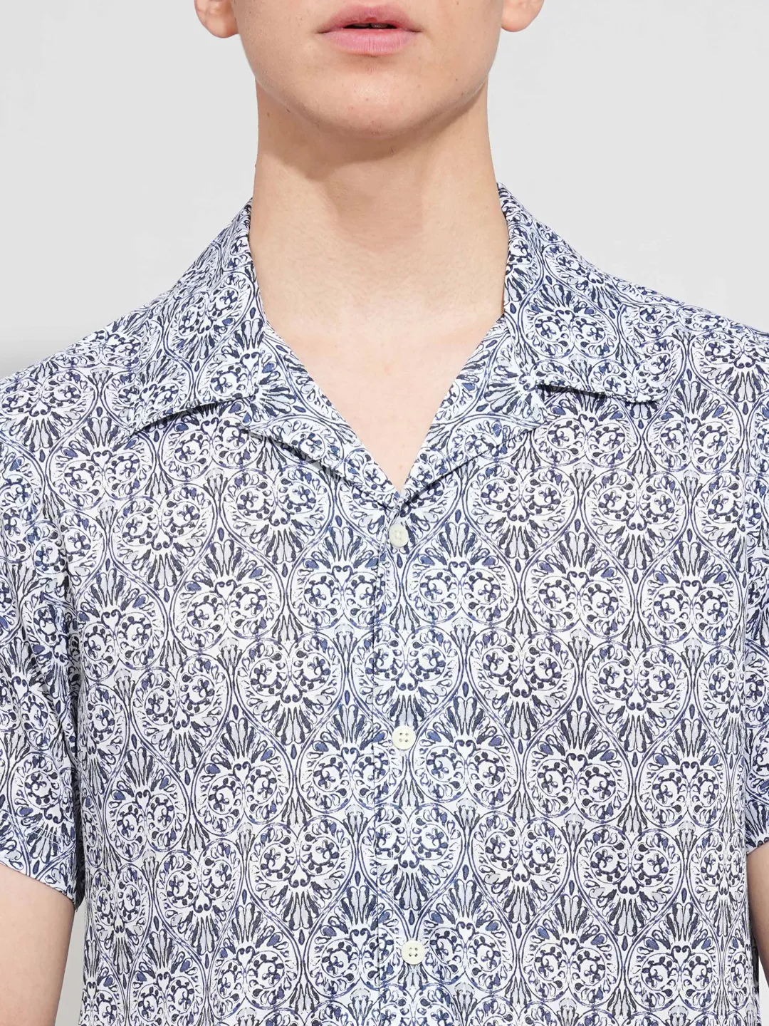 Navy Slim Fit Resort Collar Men's Shirt by Being Human Clothing - Image 5