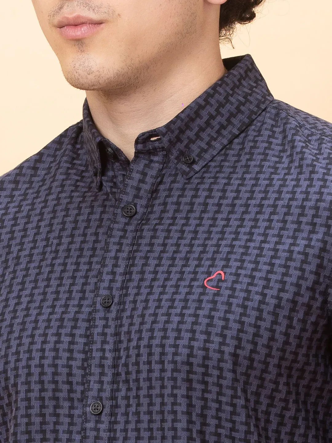 Black Slim Straight Fit Regular Collar Long Sleeves Men's Shirt by Being Human Clothing - Image 5