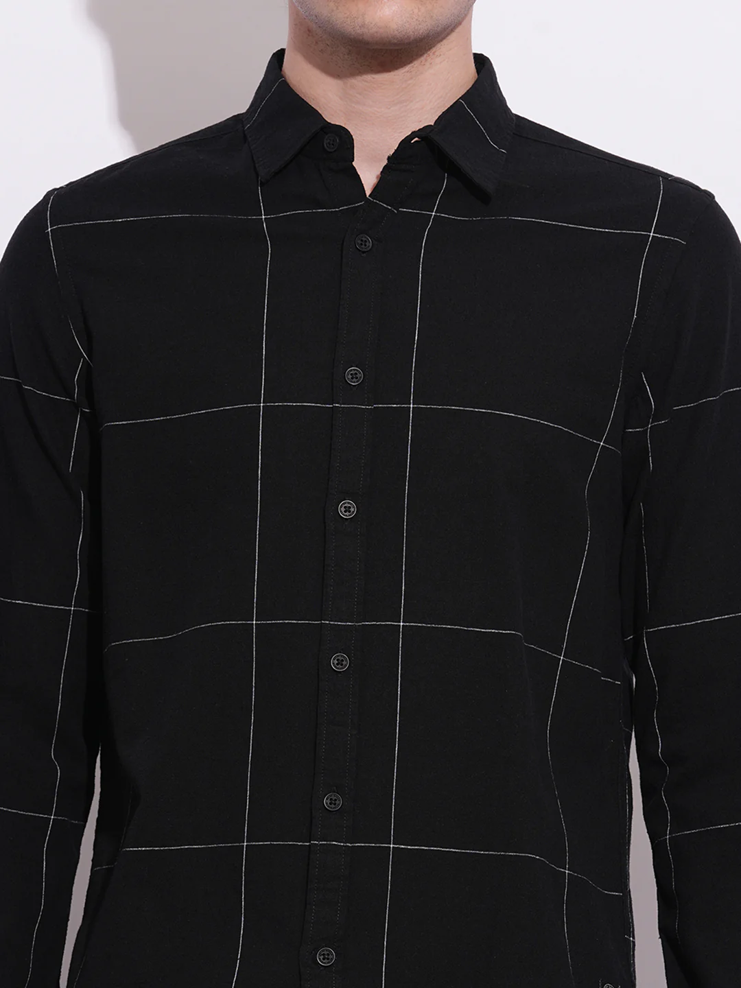 Black Regular Fit Regular Collar Men's Shirt by Being Human Clothing - Image 4