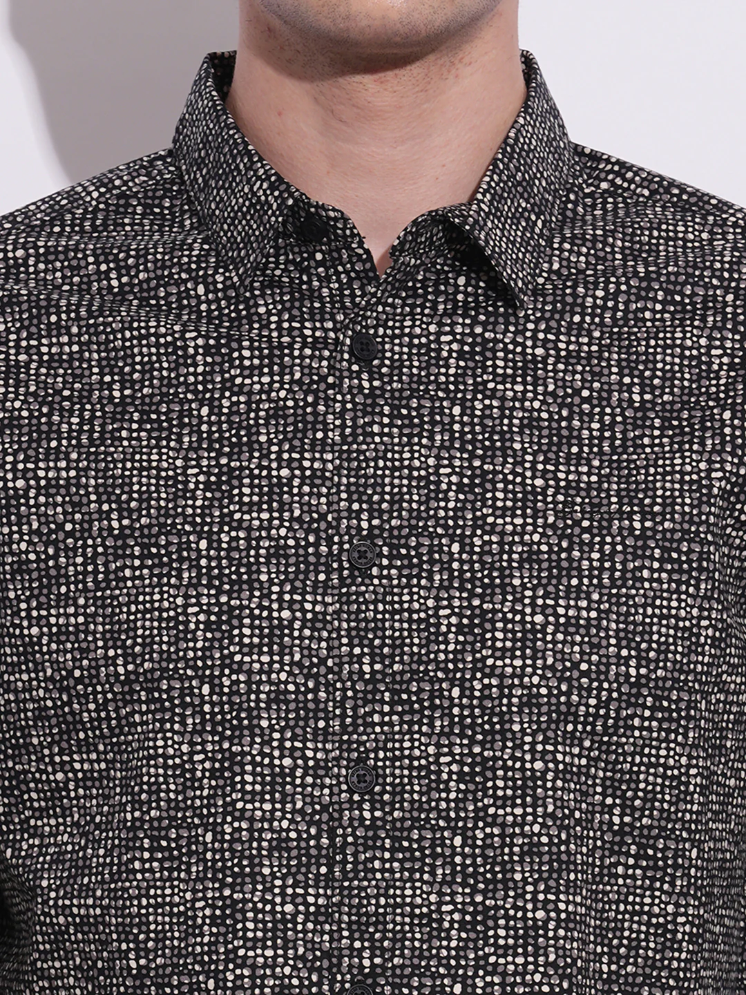 Black Regular Fit Regular Collar Men's Shirt by Being Human Clothing - Image 4