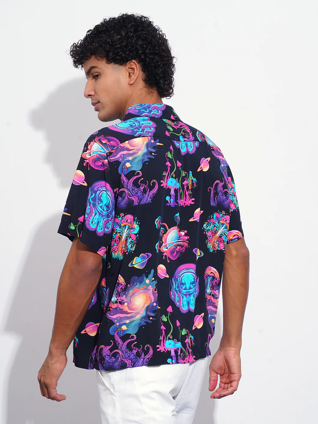 Black Easy Fit Regular Collar Men's Shirt by Being Human Clothing - Image 3