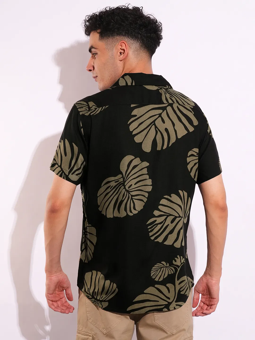 Black Regular Fit Regular Collar Short Sleeves Men's Shirt by Being Human Clothing - Image 3