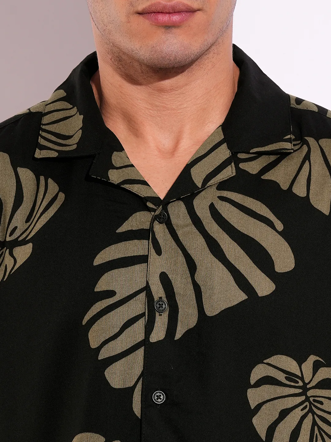 Black Regular Fit Regular Collar Short Sleeves Men's Shirt by Being Human Clothing - Image 5