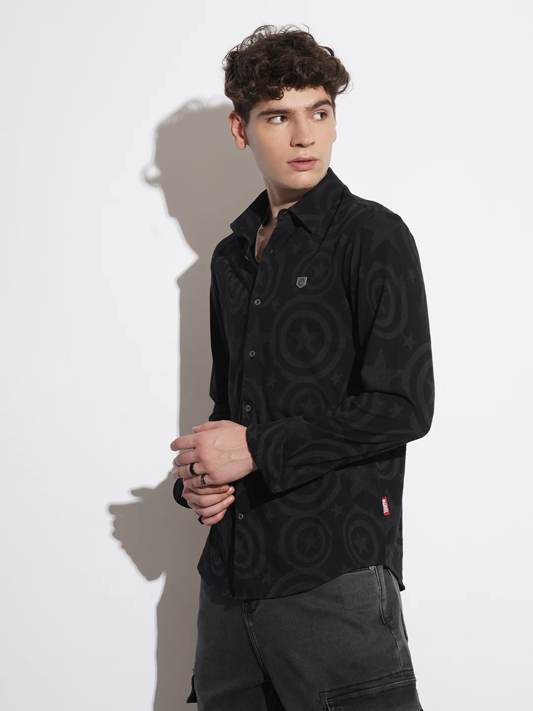 Black Comfort Fit Regular Collar Men's Shirt by Being Human Clothing - Image 2