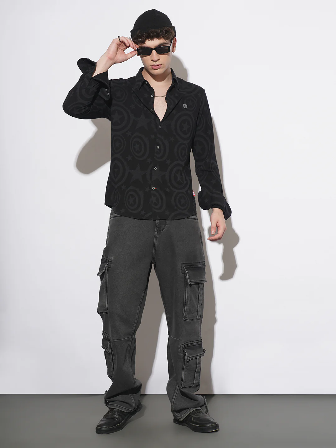 Black Comfort Fit Regular Collar Men's Shirt by Being Human Clothing - Image 5