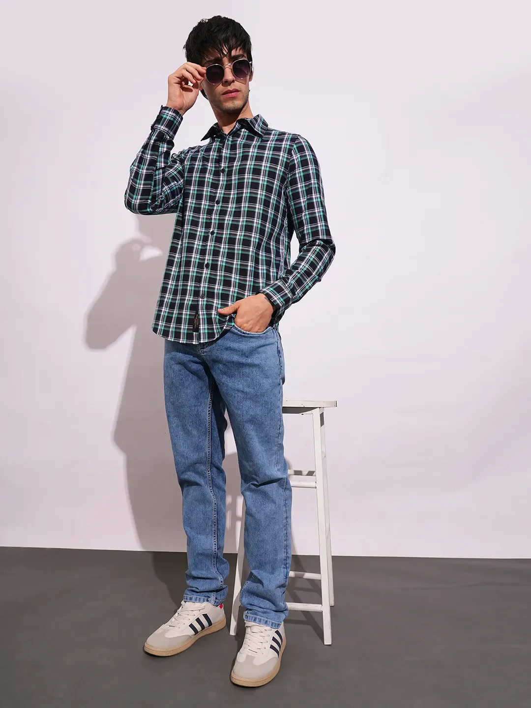 Black Slim Fit Regular Collar Men's Shirt by Being Human Clothing - Image 4