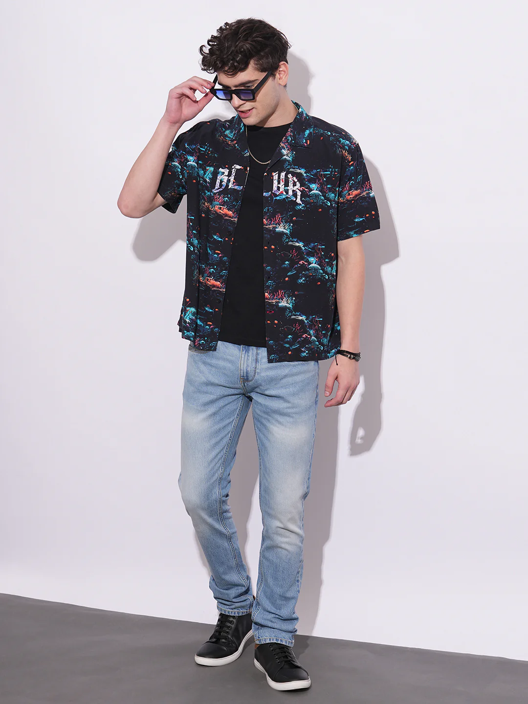 Black Easy Fit Regular Collar Men's Shirt by Being Human Clothing - Image 5