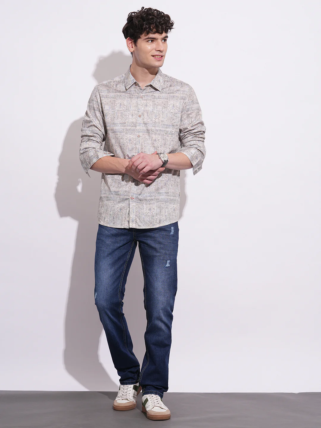 Blue Regular Fit Regular Collar Men's Shirt by Being Human Clothing - Image 5