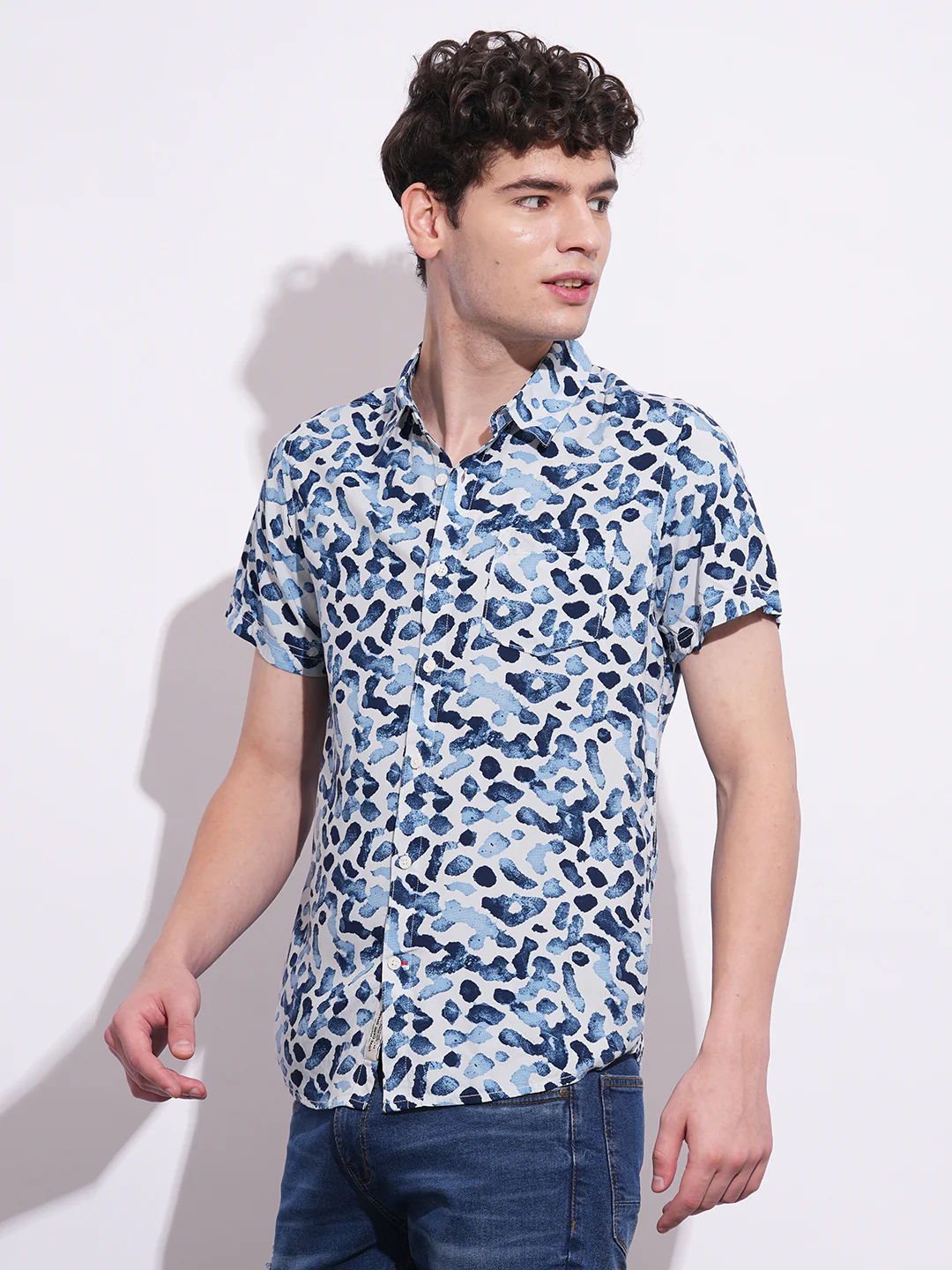 Blue Regular Fit Regular Collar Men's Shirt by Being Human Clothing - Image 2