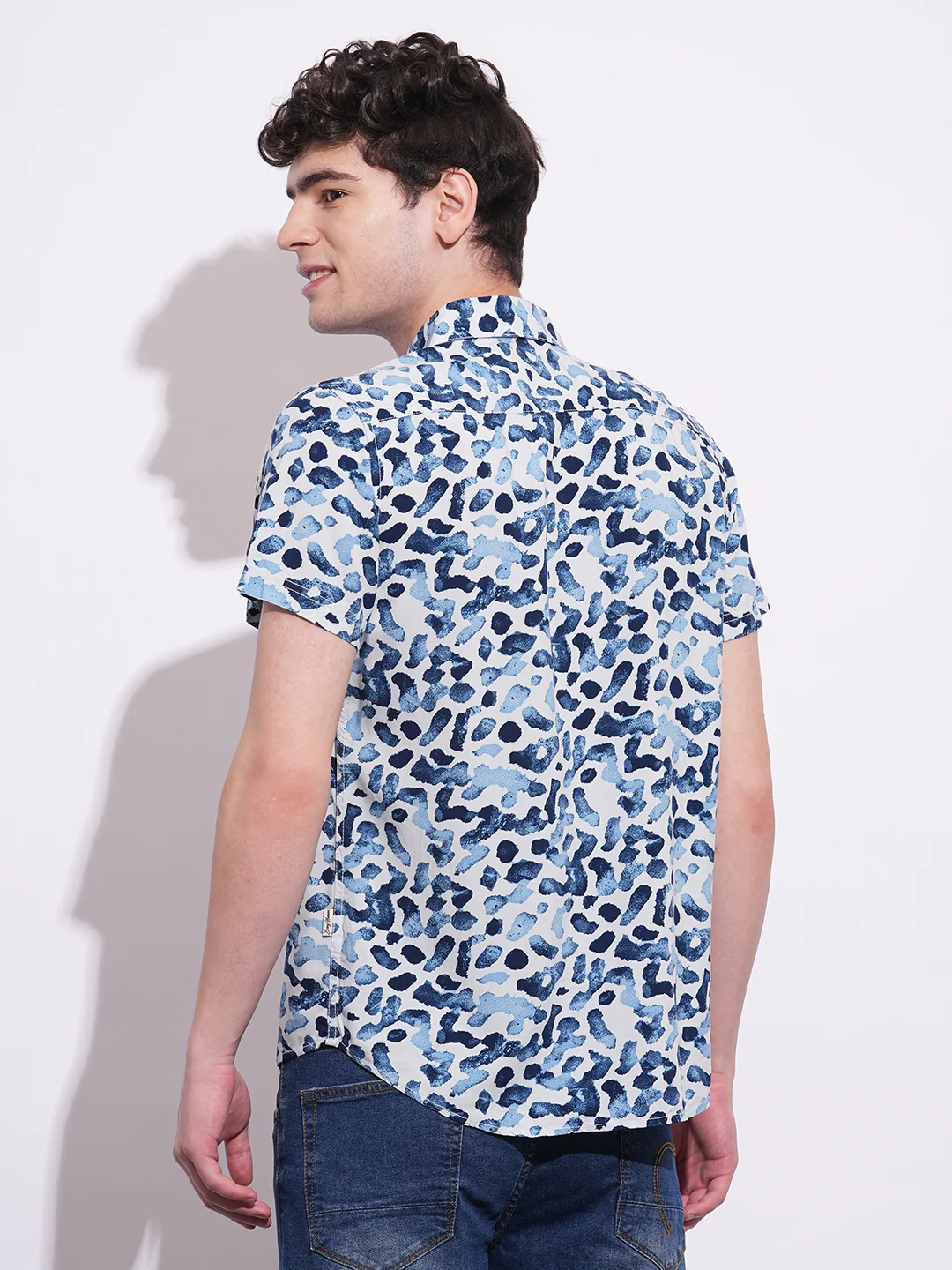 Blue Regular Fit Regular Collar Men's Shirt by Being Human Clothing - Image 3