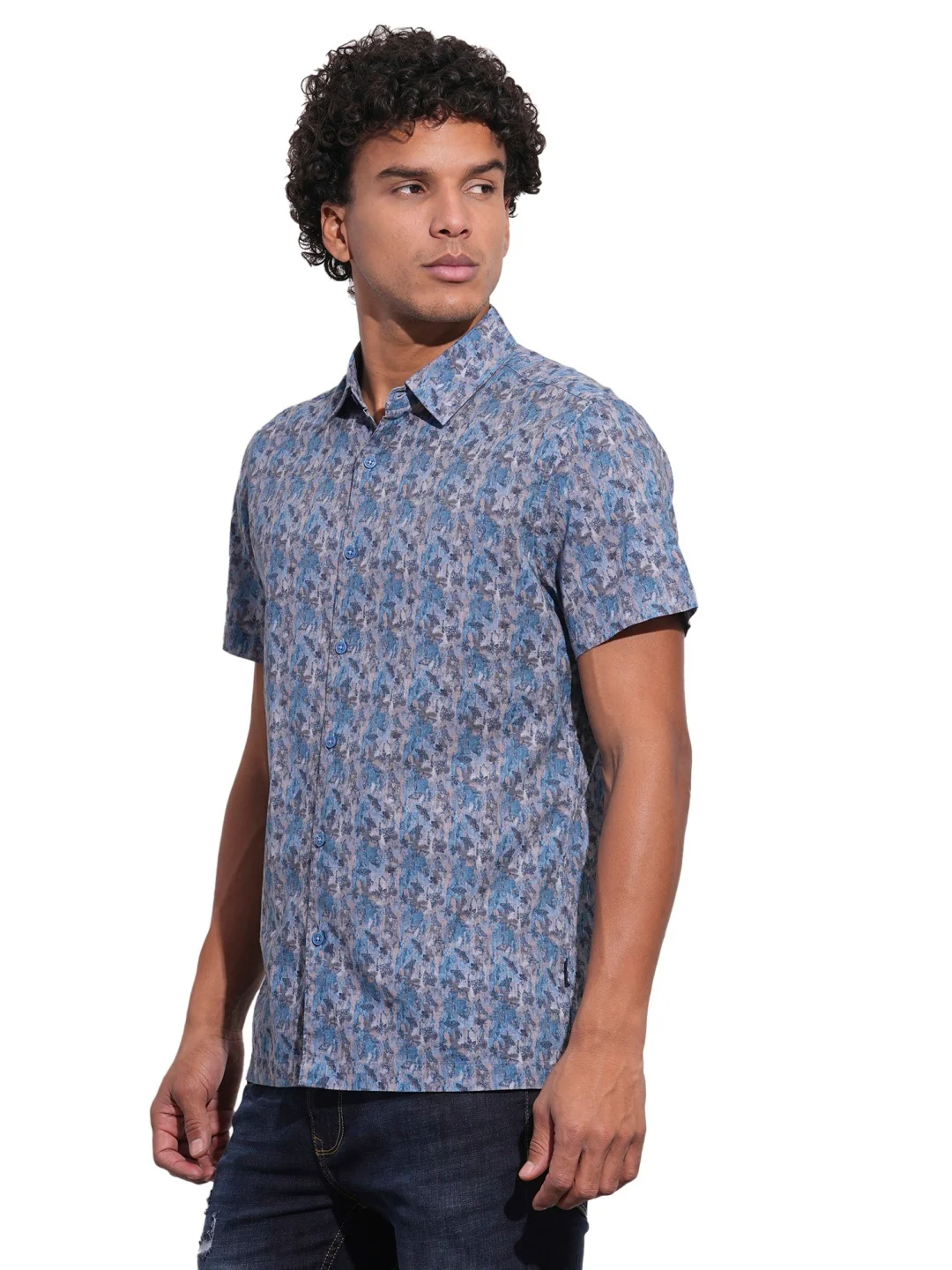 Blue Regular Fit Regular Collar Men's Shirt by Being Human Clothing - Image 2