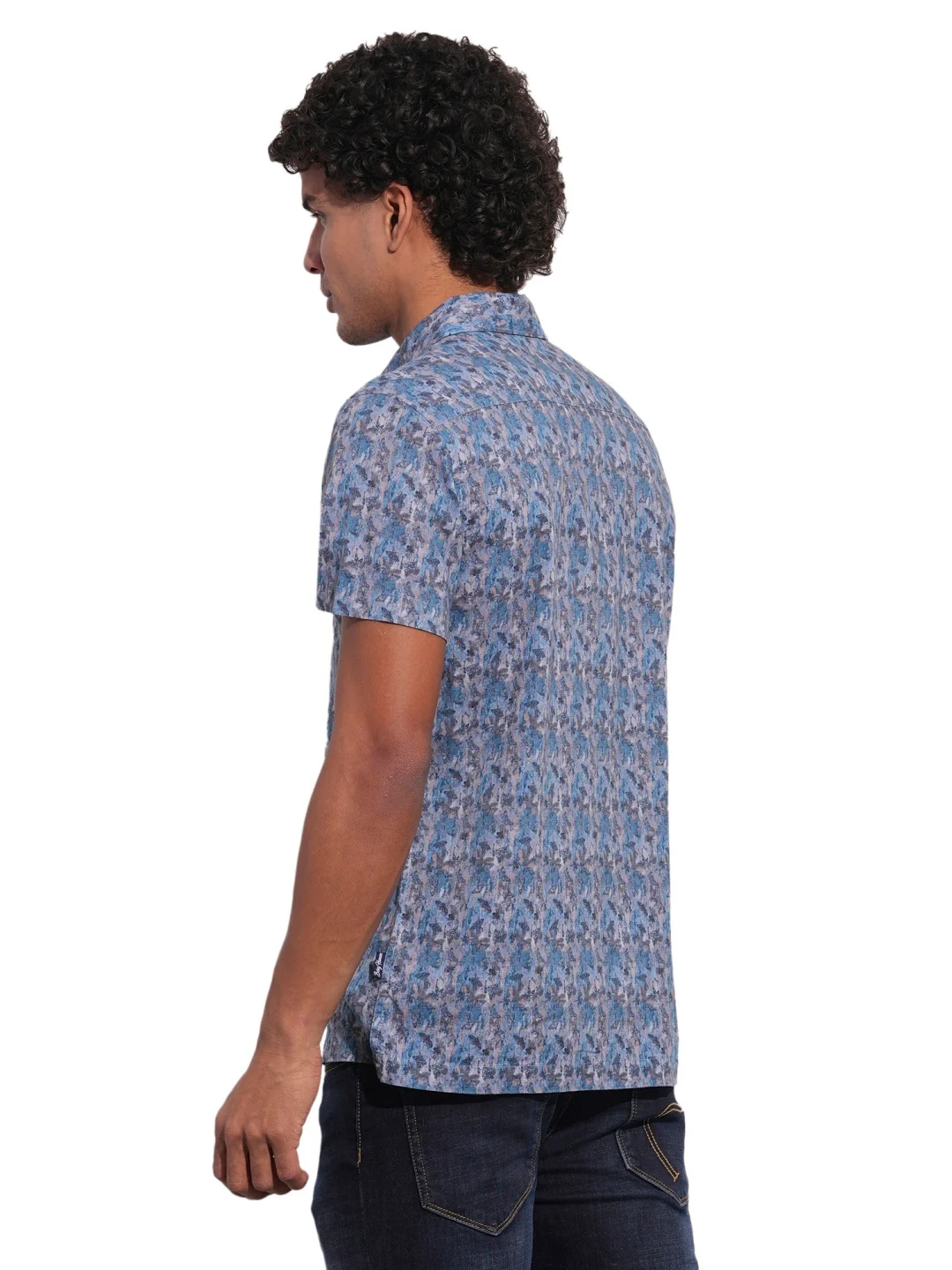 Blue Regular Fit Regular Collar Men's Shirt by Being Human Clothing - Image 3