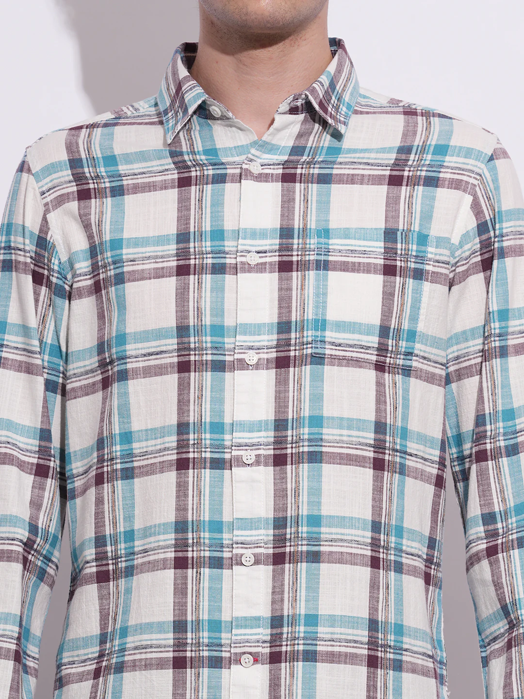 Blue Regular Fit Regular Collar Men's Shirt by Being Human Clothing - Image 4
