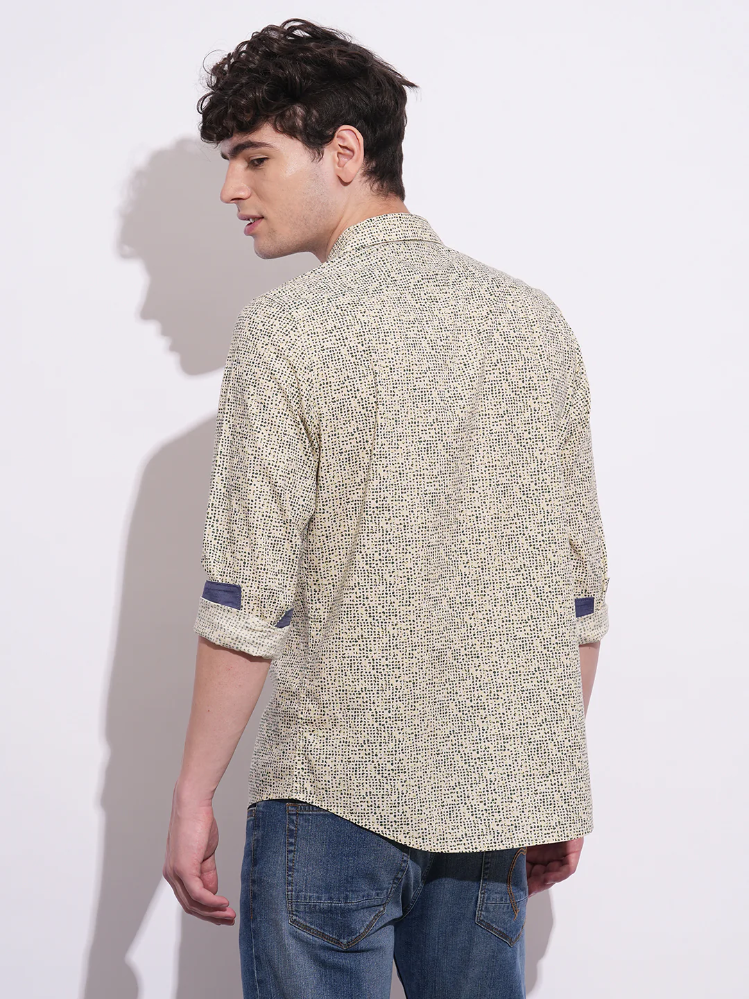 Off White Regular Fit Regular Collar Men's Shirt by Being Human Clothing - Image 3