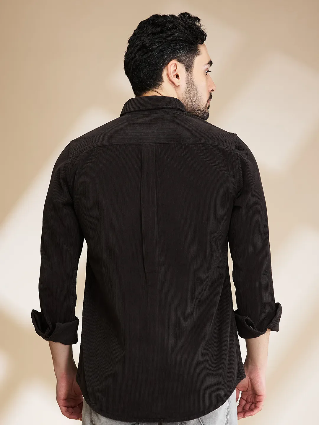Grey Slim Fit Regular Collar Men's Shirt by Being Human Clothing - Image 3