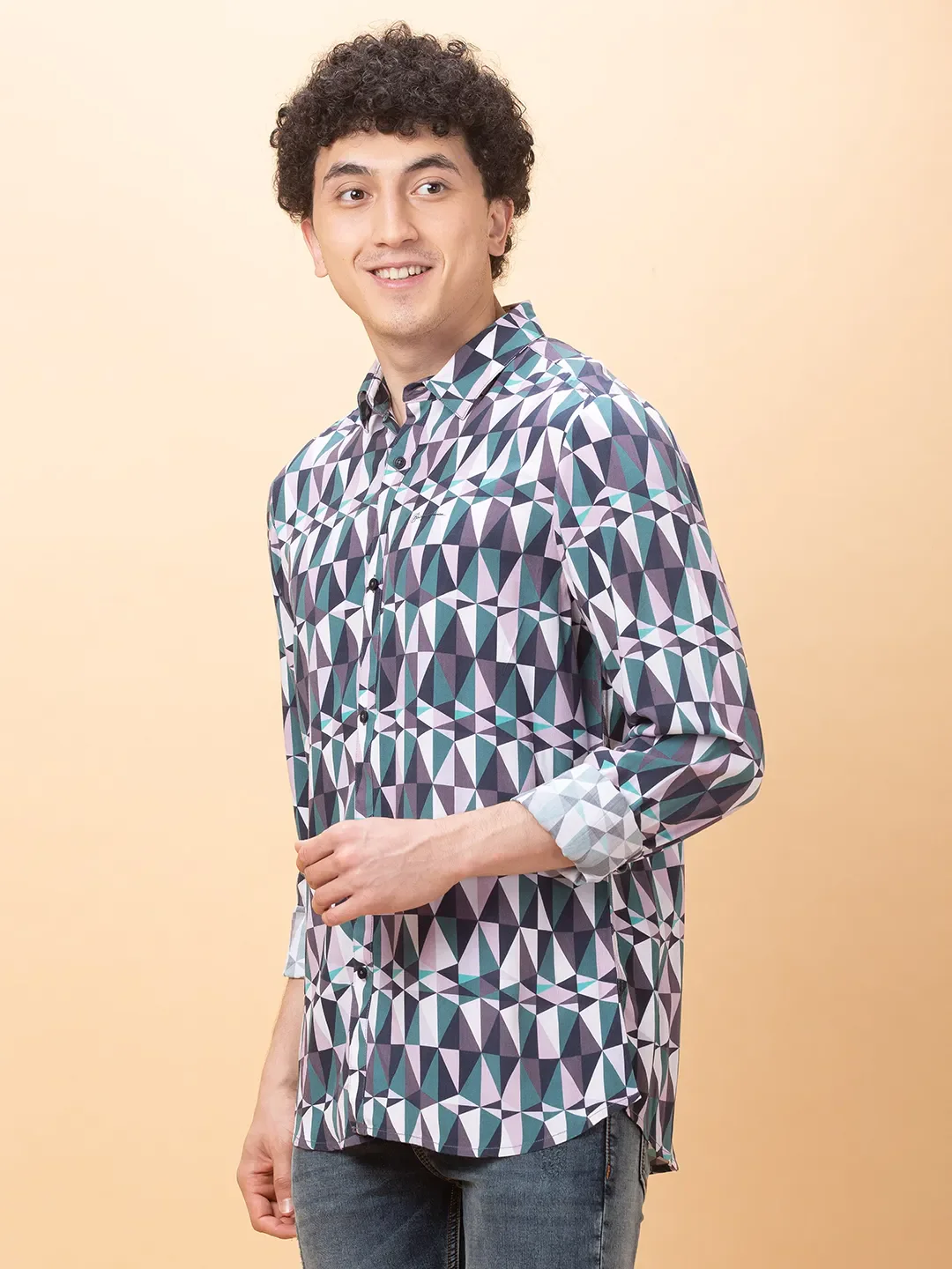Emerald Slim Fit Regular Collar Men's Shirt by Being Human Clothing - Image 4