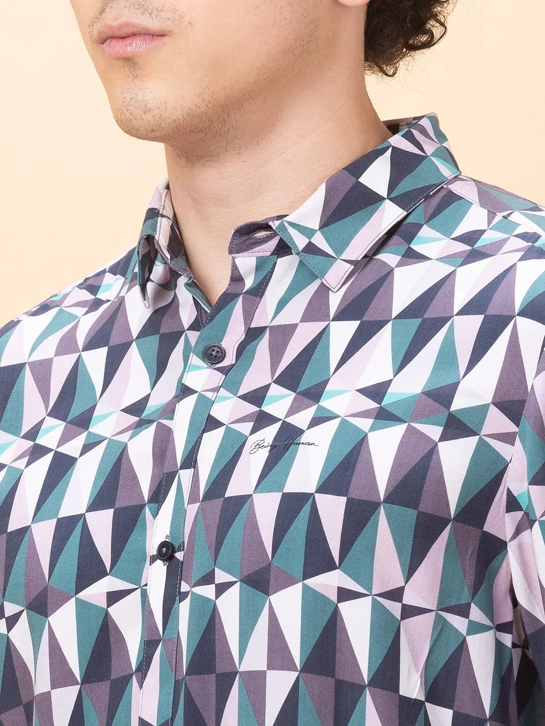 Emerald Slim Fit Regular Collar Men's Shirt by Being Human Clothing - Image 5