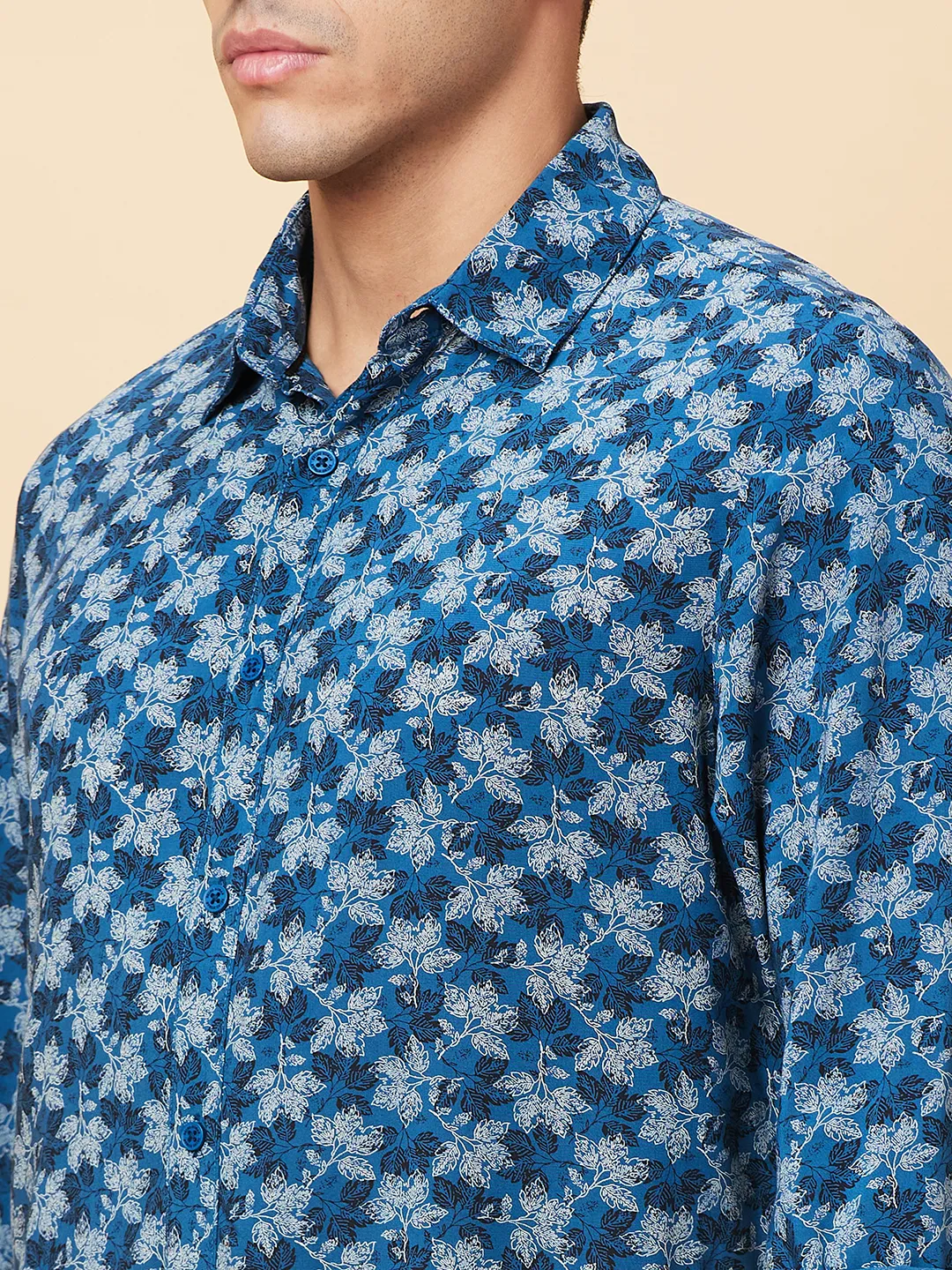 Teal Slim Fit Regular Collar Men's Shirt by Being Human Clothing - Image 5