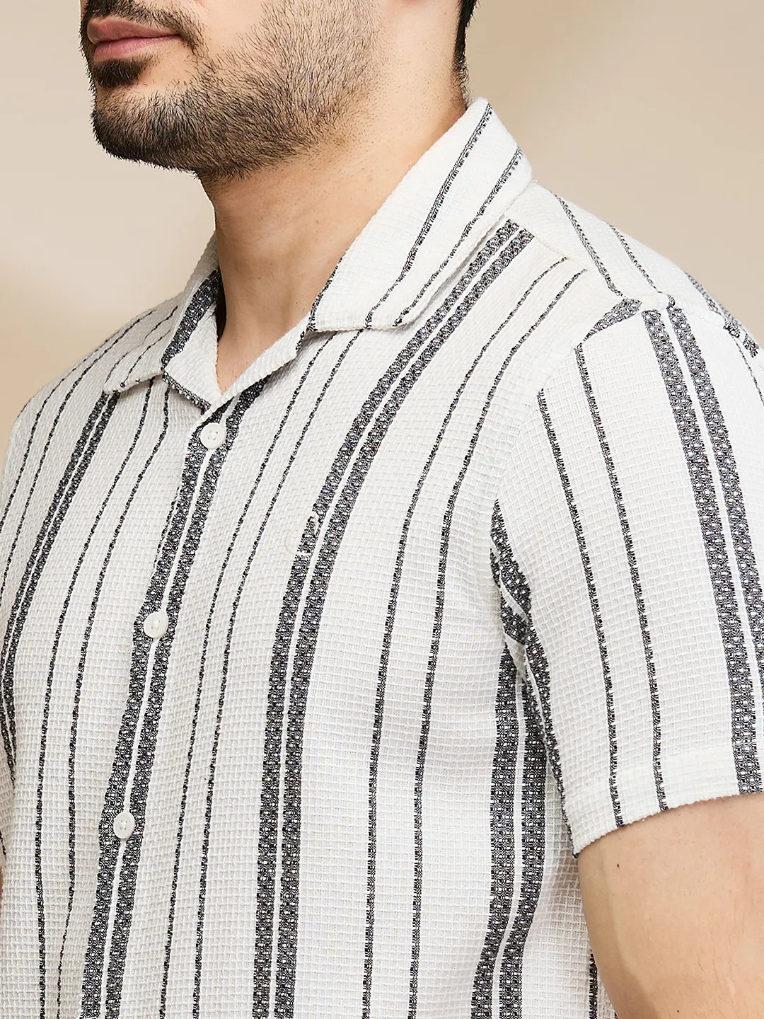 Grey Slim Fit Regular Collar Men's Shirt by Being Human Clothing - Image 5