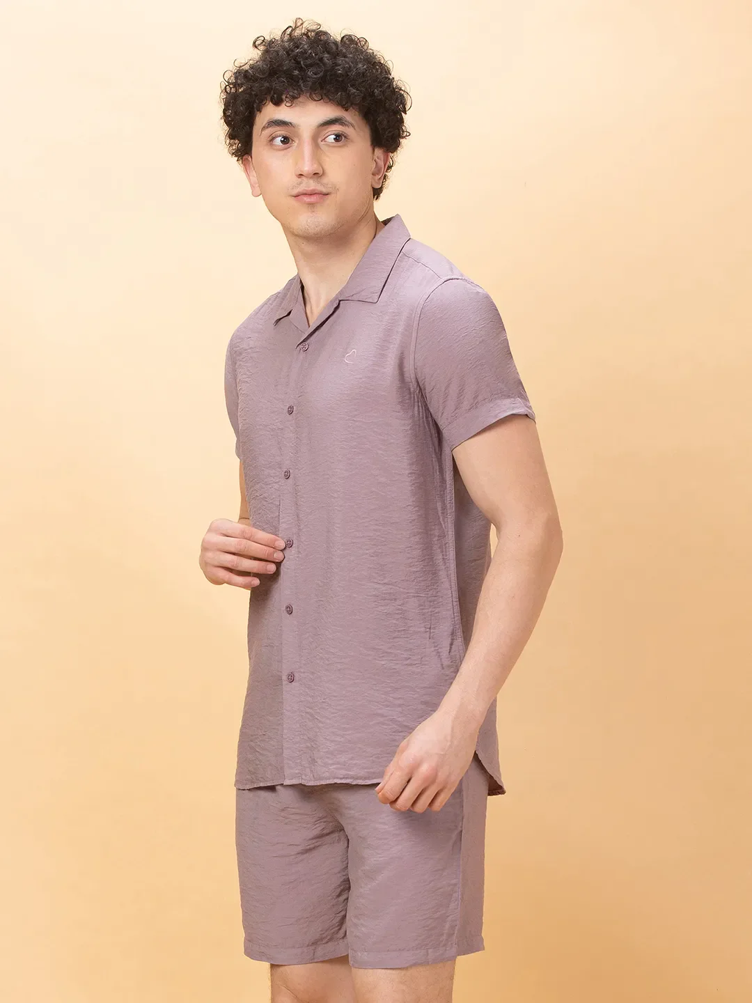Dusty Pink Slim Fit Regular Collar Men's Shirt by Being Human Clothing - Image 4