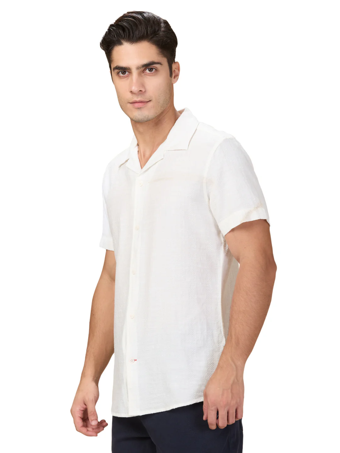 Beige Regular Fit Regular Collar Men's Shirt by Being Human Clothing - Image 2