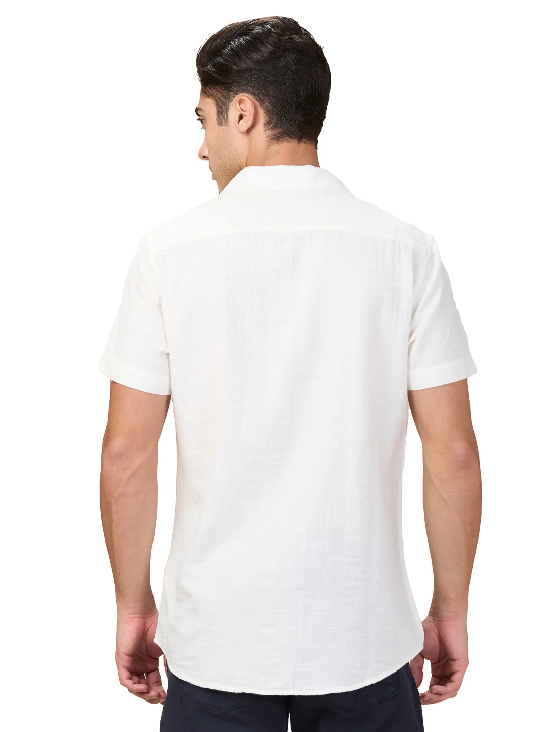 Beige Regular Fit Regular Collar Men's Shirt by Being Human Clothing - Image 3