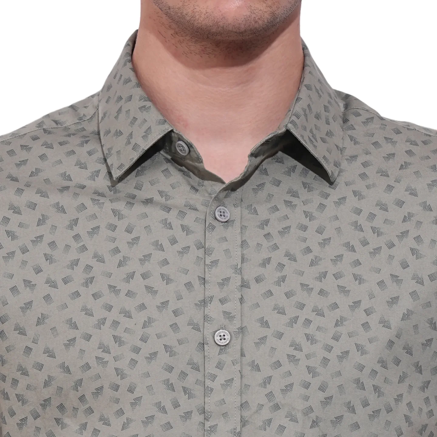 Grey Slim Straight Fit Regular Collar Short Sleeves Men's Shirt by Being Human Clothing - Image 5