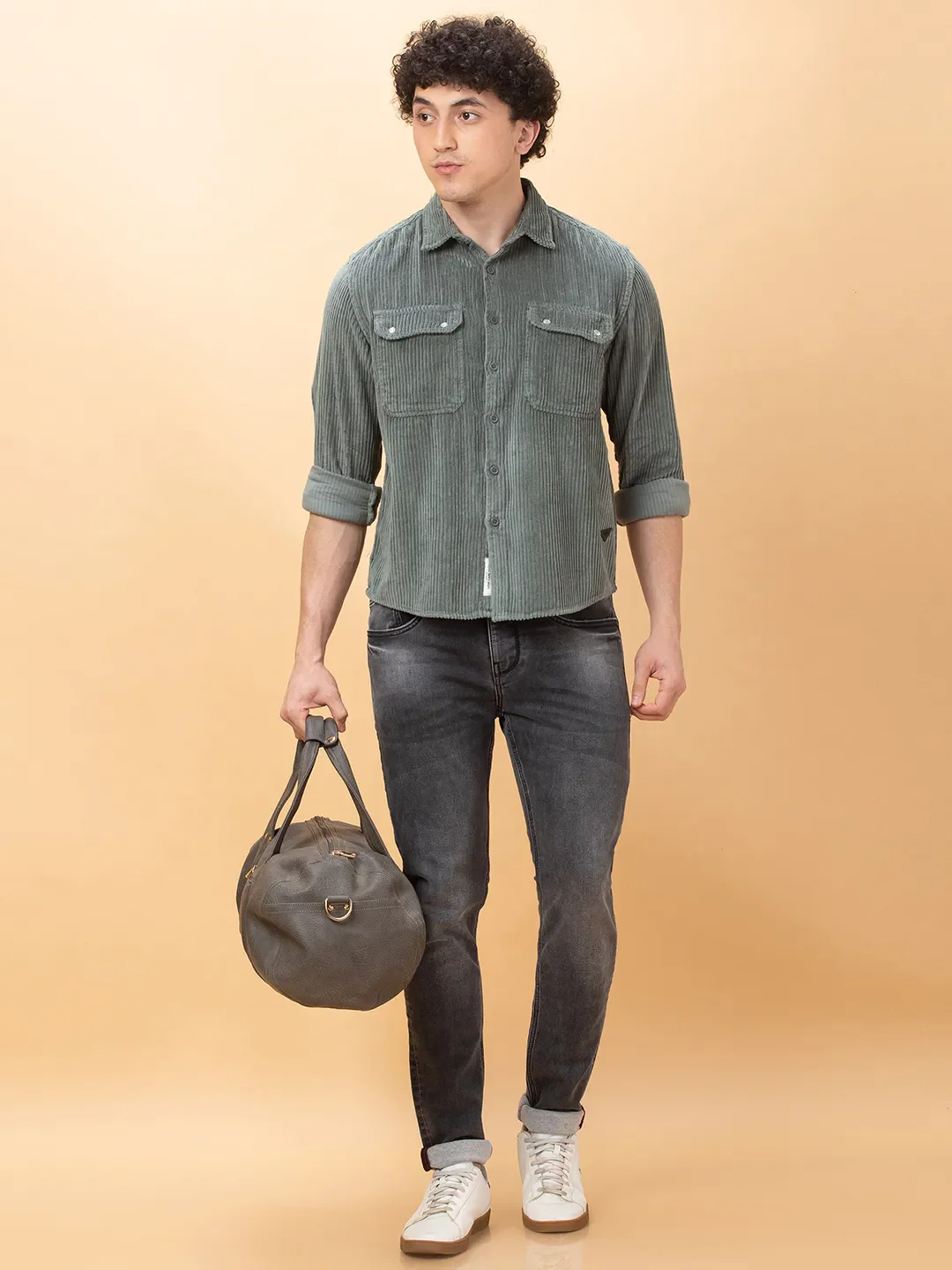Green Slim Fit Regular Collar Men's Shirt by Being Human Clothing - Image 6