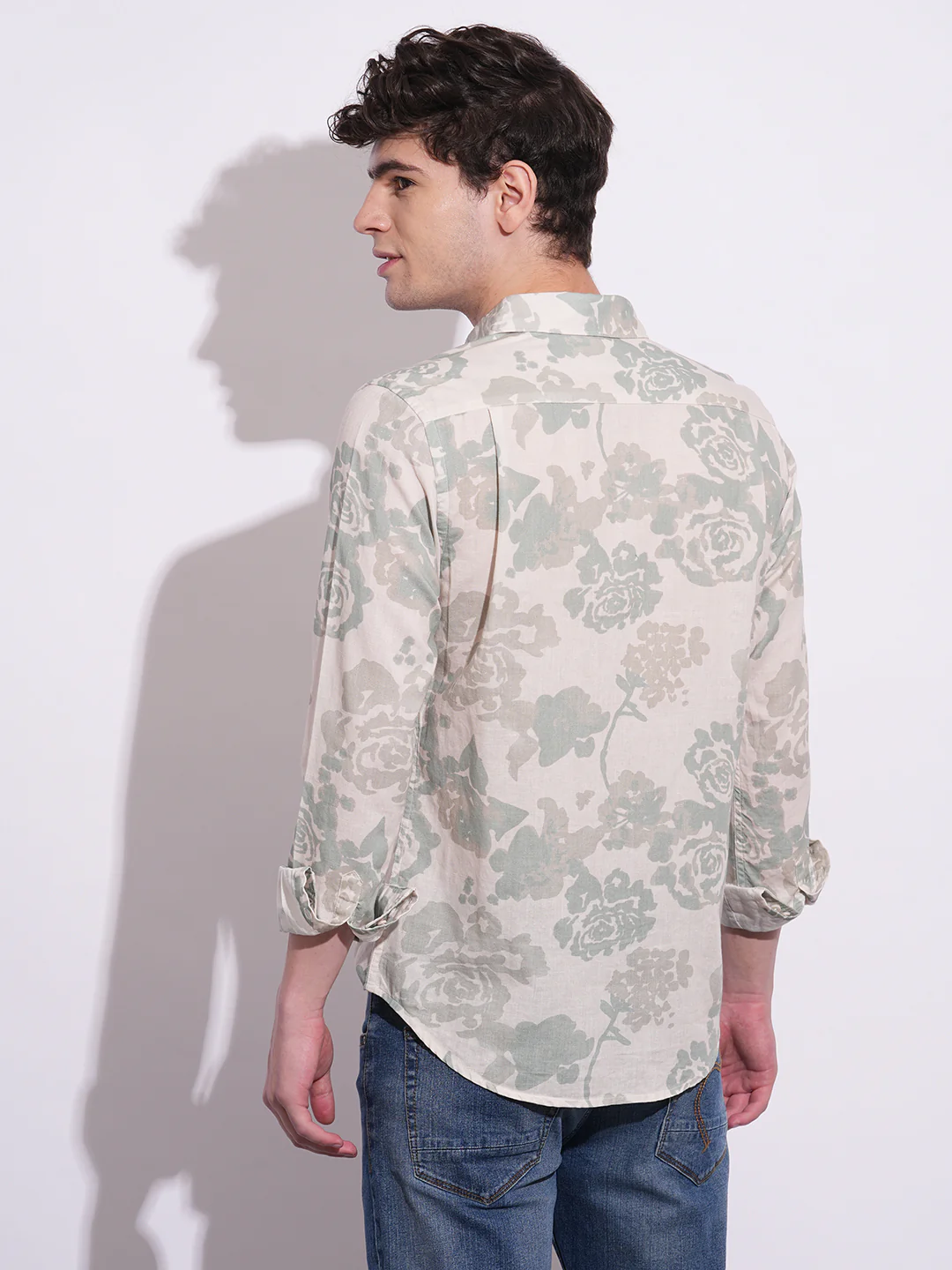 Grey Regular Fit Regular Collar Men's Shirt by Being Human Clothing - Image 3