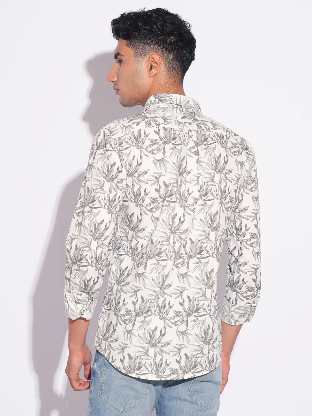 Grey Moderno Fit Regular Collar Long Sleeves Men's Shirt by Being Human Clothing - Image 3