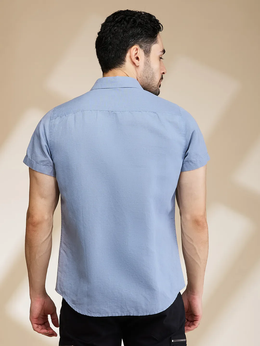 Grey Slim Fit Regular Collar Men's Shirt by Being Human Clothing - Image 3