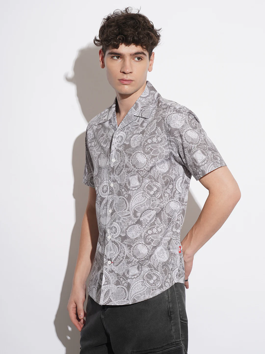 Grey Comfort Fit Regular Collar Men's Shirt by Being Human Clothing - Image 2