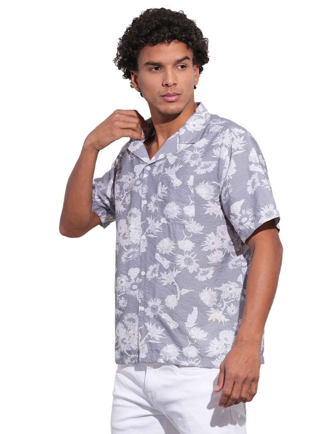 Grey Easy Fit Regular Collar Men's Shirt by Being Human Clothing - Image 2