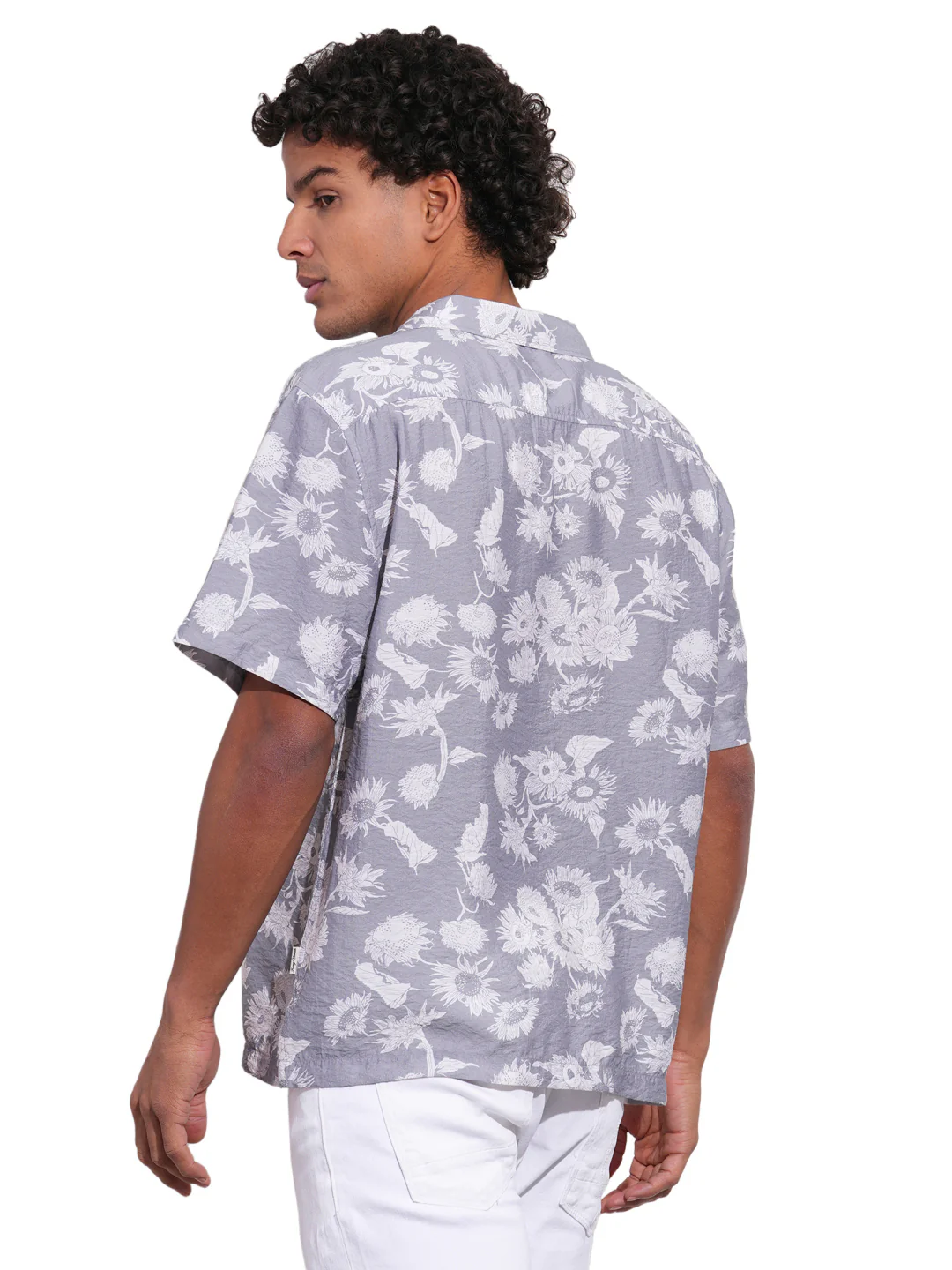 Grey Easy Fit Regular Collar Men's Shirt by Being Human Clothing - Image 3