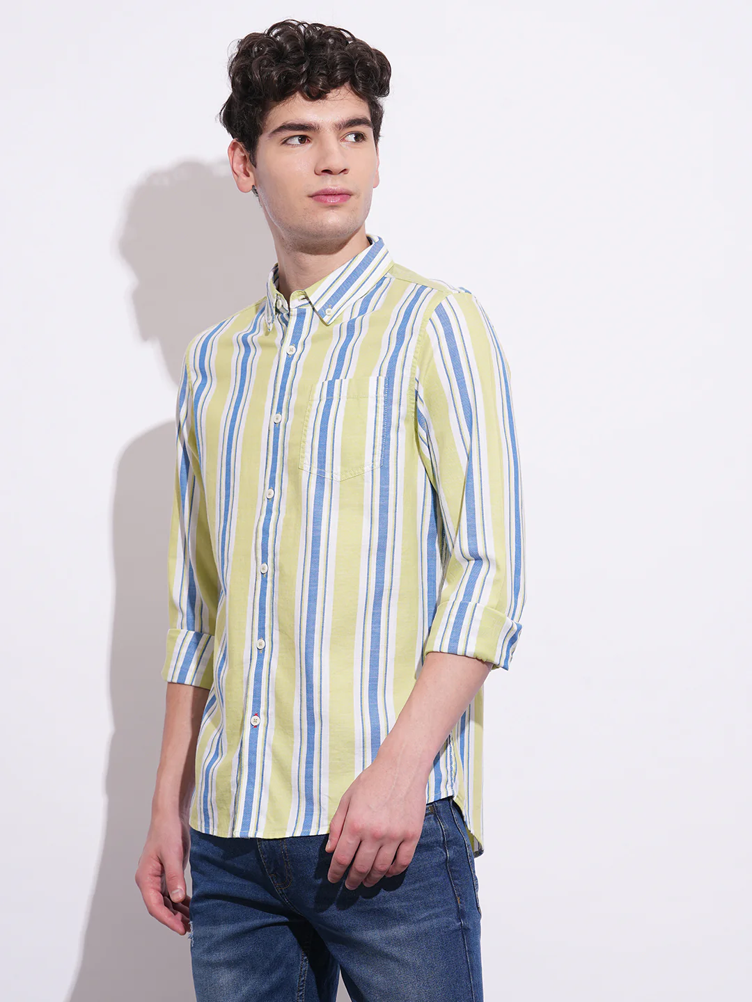 Lime Regular Fit Regular Collar Men's Shirt by Being Human Clothing - Image 2