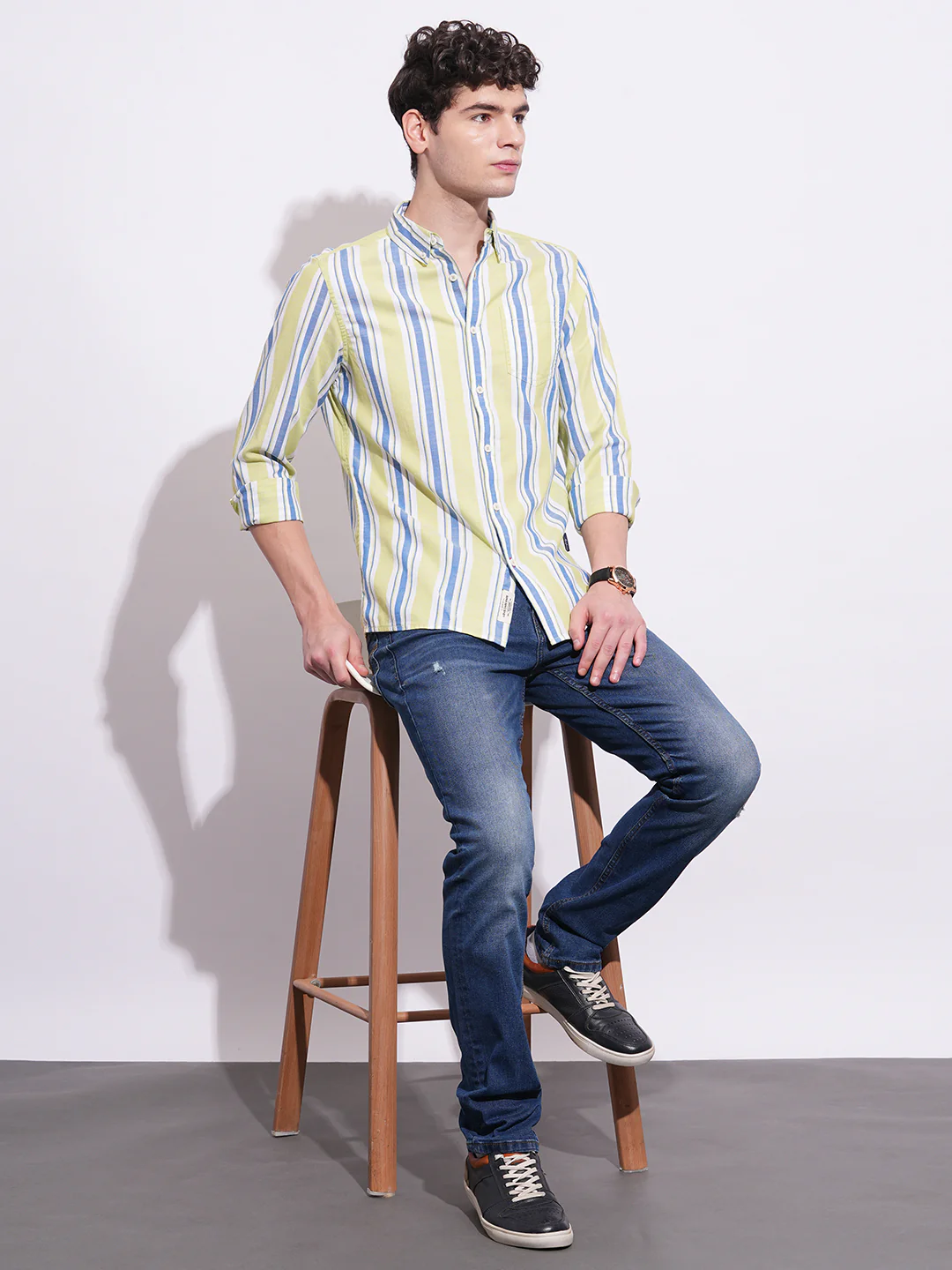 Lime Regular Fit Regular Collar Men's Shirt by Being Human Clothing - Image 5