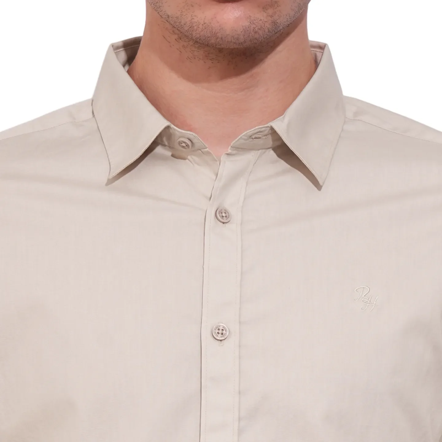 Grey Slim Straight Fit Regular Collar Long Sleeves Men's Shirt by Being Human Clothing - Image 5