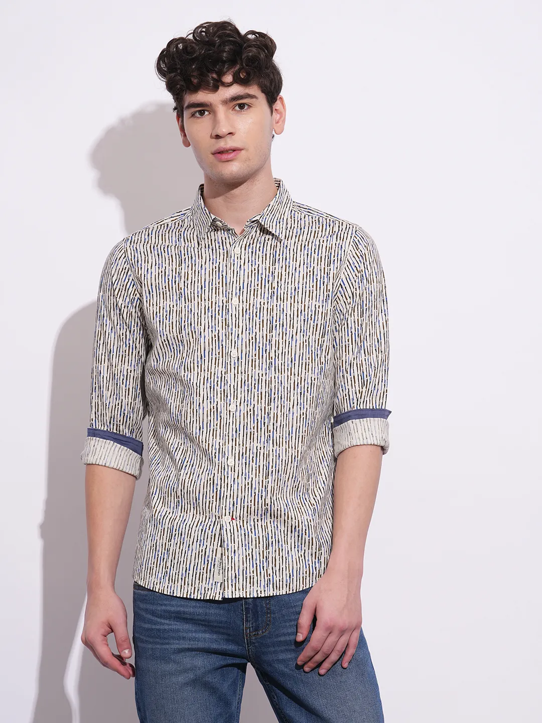 Blue Regular Fit Regular Collar Men's Shirt by Being Human Clothing - Image 5