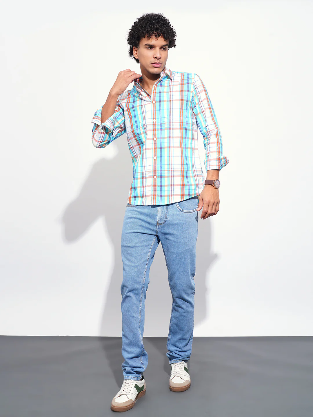 Mustard Regular Fit Regular Collar Men's Shirt by Being Human Clothing - Image 5