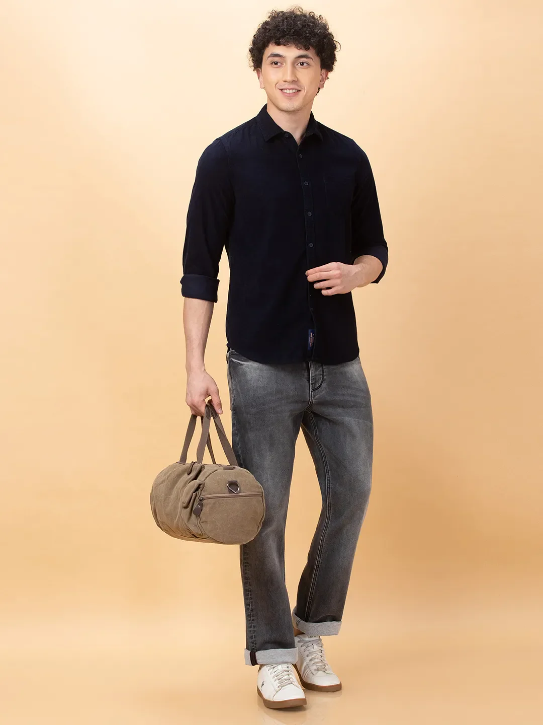 Navy Slim Fit Regular Collar Men's Shirt by Being Human Clothing - Image 6