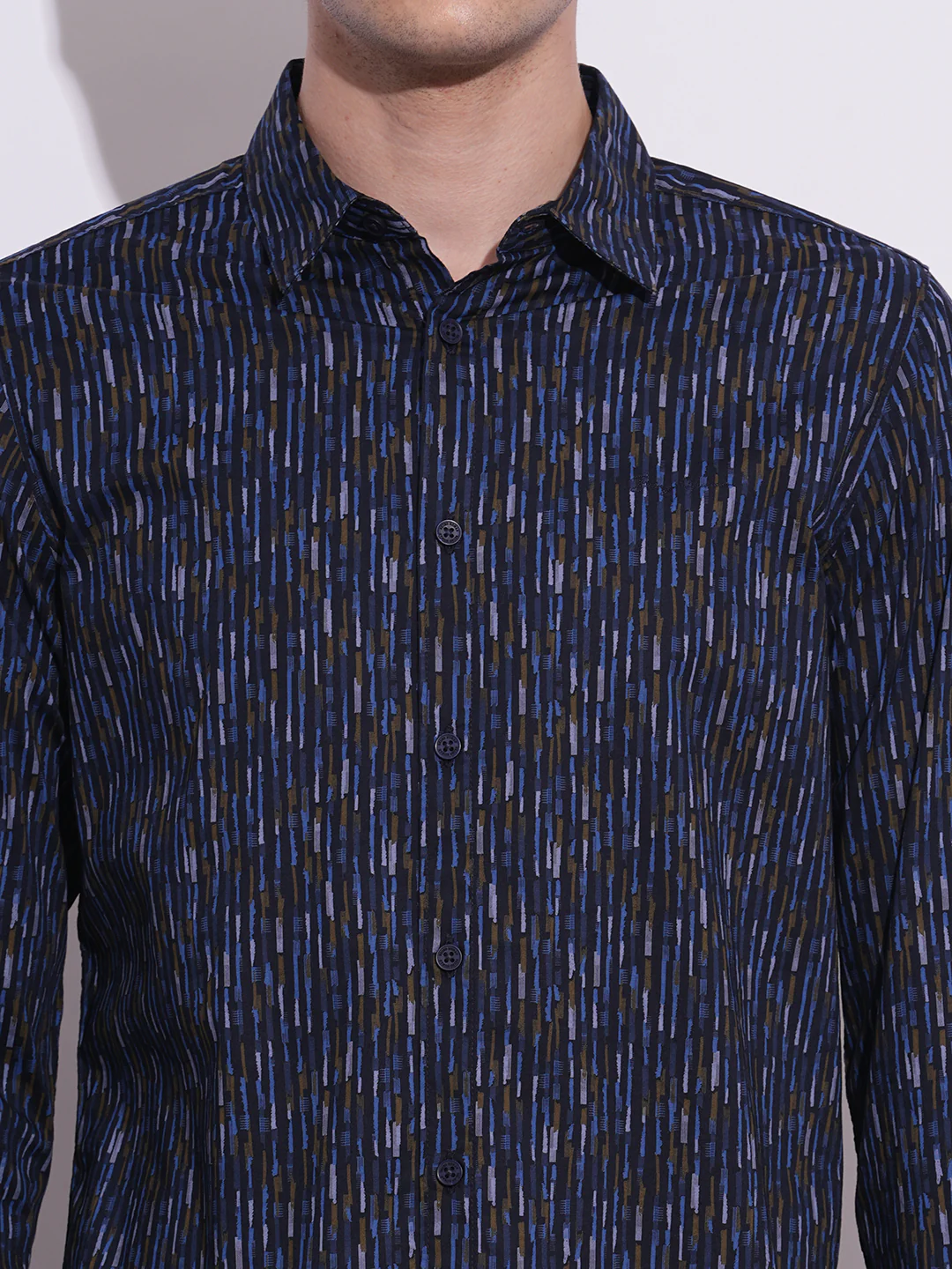 Navy Regular Fit Regular Collar Men's Shirt by Being Human Clothing - Image 4