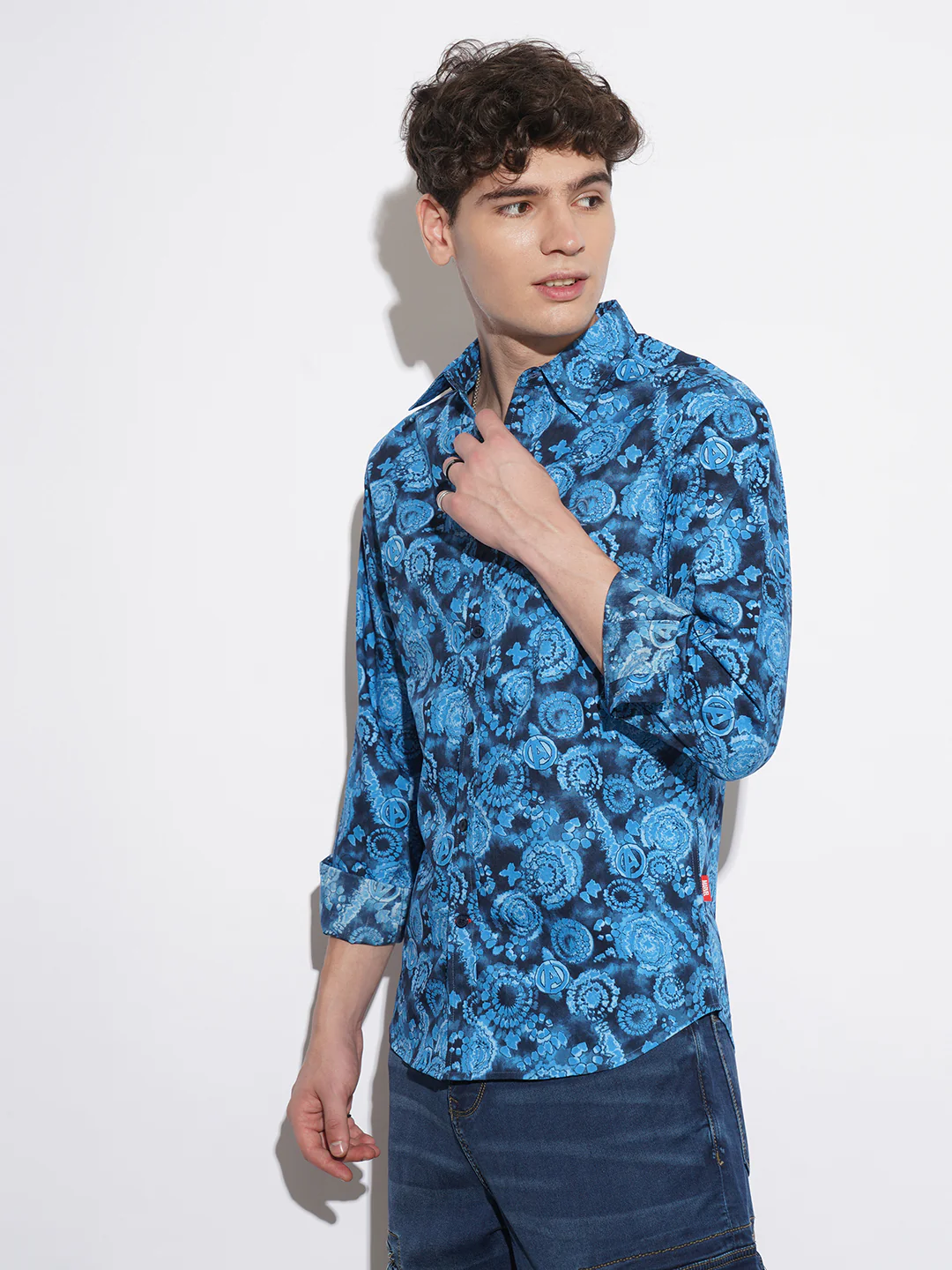 Navy Comfort Fit Regular Collar Men's Shirt by Being Human Clothing - Image 2