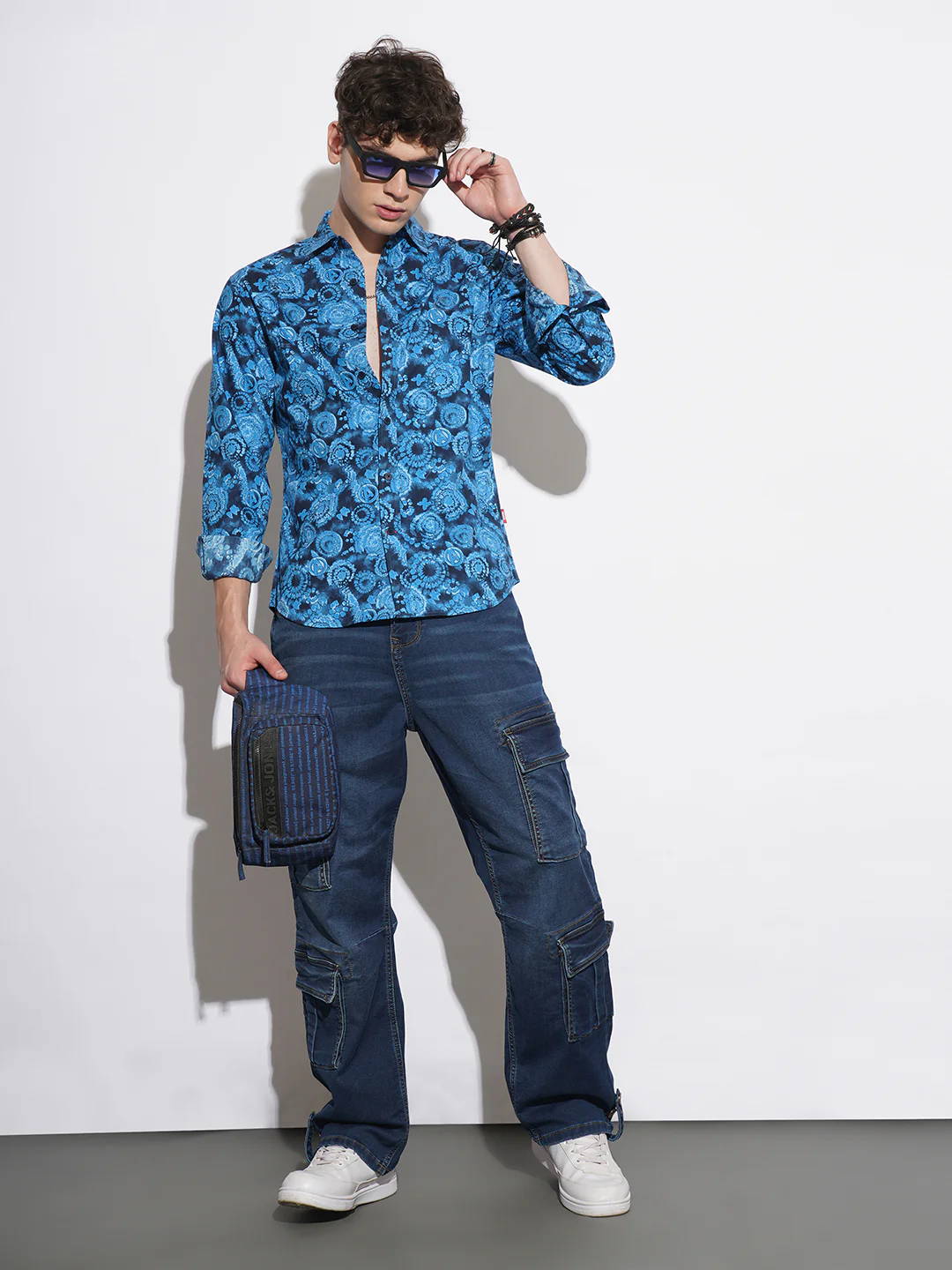 Navy Comfort Fit Regular Collar Men's Shirt by Being Human Clothing - Image 5