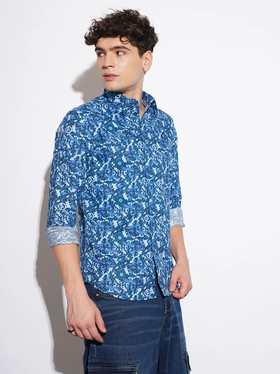 Navy Comfort Fit Regular Collar Men's Shirt by Being Human Clothing - Image 2